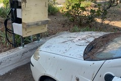 Colonnina ricarica auto nel Distretto sanitario di Trani, da poco installata e già in preda al degrado