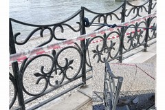 Capo Colonna: riparata la ringhiera sul mare sfondata questa notte a Trani