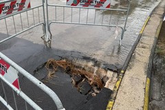 Via Martiri di Palermo cede manto stradale in prossimità dello svincolo 16bis Trani Sud