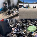 A fuoco rifiuti in via Malcangi, Cinquepalmi:  "Segnalazioni ignorate da Amiu e Polizia locale "