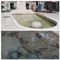 Nuova vita per la fontana di piazza della Libertà: zampilli a guardia dell'antico mosaico