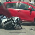 Incidente tra auto e moto in via Barletta: un ferito