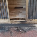Paura nella notte a Trani, incendio al portone di uno stabile in via Valdemaro Vecchi: si indaga