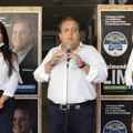 Raffaele Fitto ieri a Trani per sostenere la candidatura di Raimondo Lima
