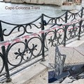 Capo Colonna: riparata la ringhiera sul mare sfondata questa notte a Trani