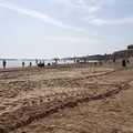 Una siringa usata abbandonata sulla spiaggia