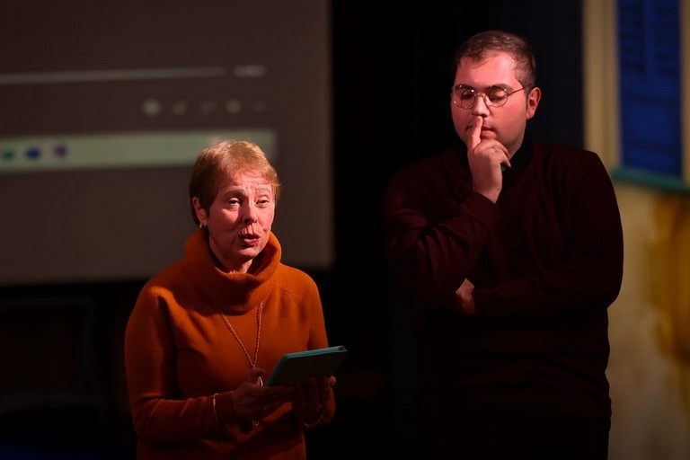 Teatro Mimesis - Francesca Carrera e don Michele Fabiano. <span>Foto Credits</span>
