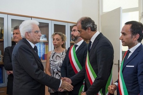 Il presidente Sergio Mattarella al Policlinico