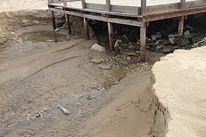 Il lido di Colonna dopo l'alluvione