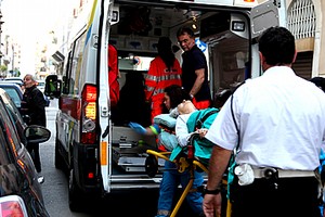 Ambulanza del 118 a Trani