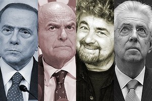Berlusconi, Bersani, Grillo e Monti