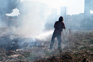 Incendio in via Martiri di Palermo