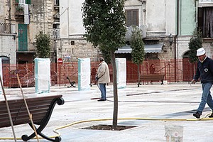 Piazza campo dei Longobardi dopo i lavori di restauro