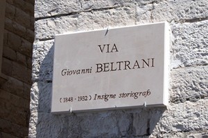 Toponomastica, targa stradale - Via Giovanni Beltrani