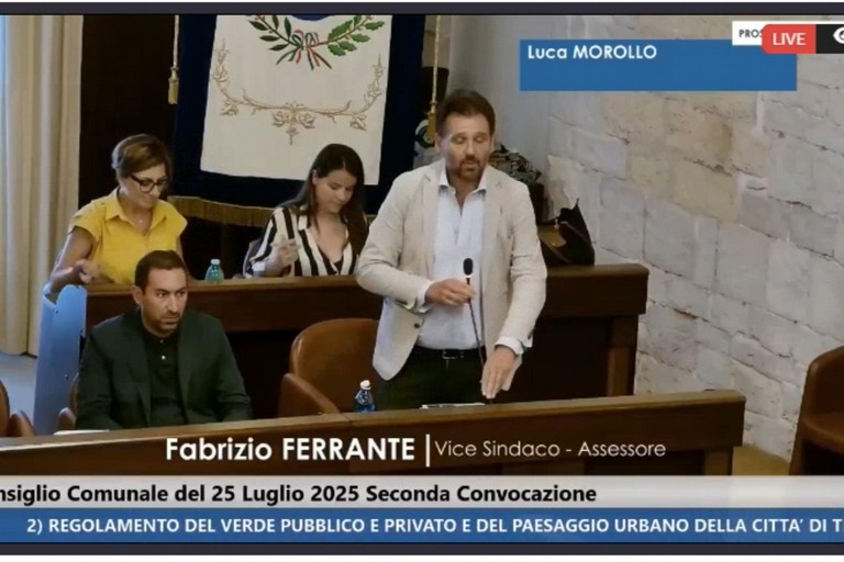 Consiglio Comunale: approvato il Regolamento del Verde Pubblico e Privato e del Paesaggio Urbano della Città di Trani
