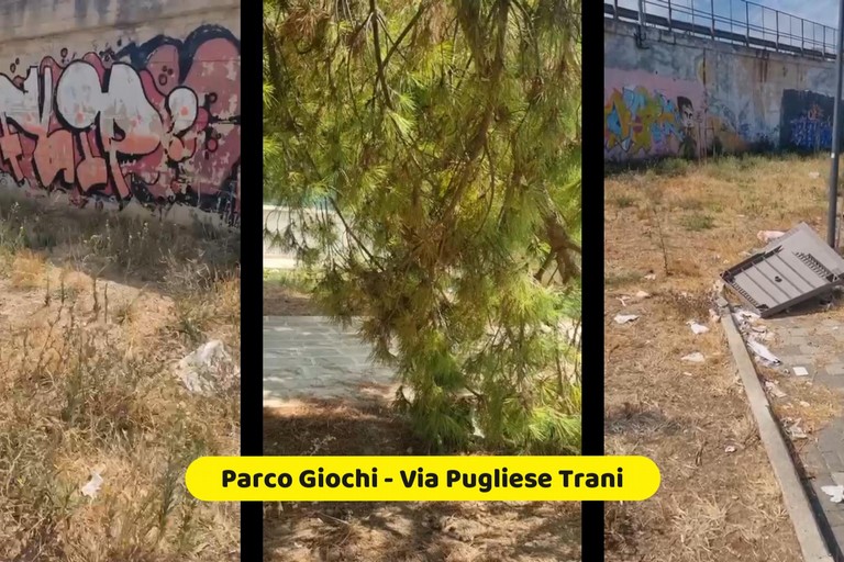 Trani Via Pugliese: il Parco Giochi dei bambini nel degrado