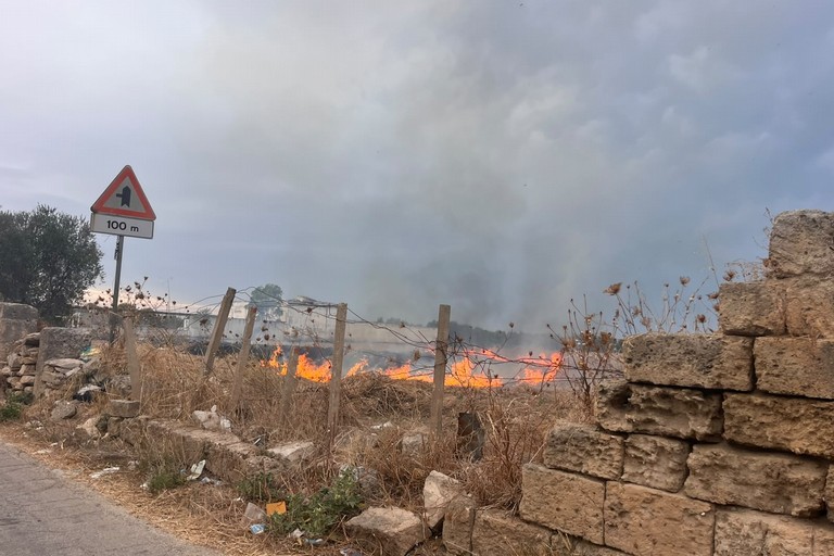 Trani | Incendio C.da Sant'Angelo