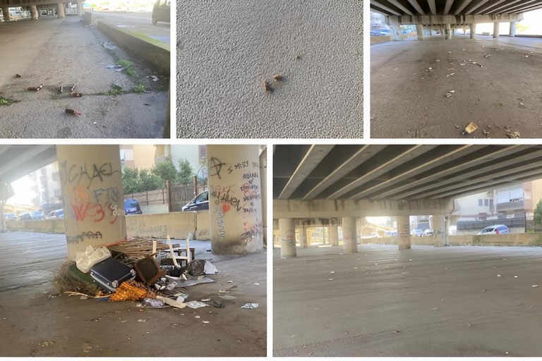 Trani, il sottovia della vergogna: discarica a cielo aperto sotto la 16bis, a due passi dall’isola ecologica. <span>Foto M.Galgani</span>